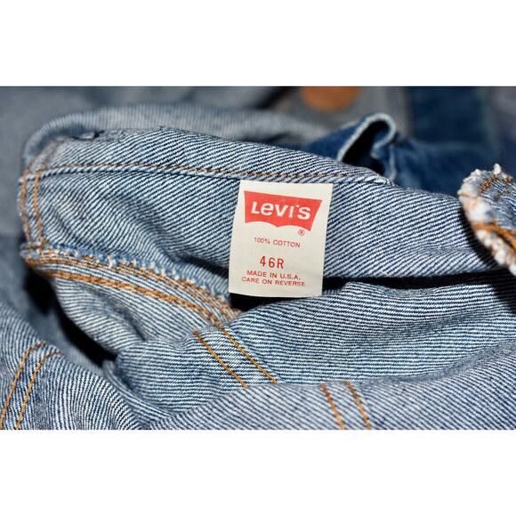 LEVI'S Trucker Blue Denim Jacket 70506-0216 USA Red Tab Size 46R - Picture 9 of 10